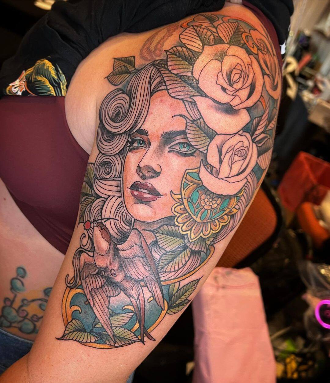 aphrodite venus tattoo - mythology tattoo - gothic tattoo half chest by  juno tattoo designs - THE BEST PLACE ON WEB TO CREATE YOUR CUSTOM TATTOO